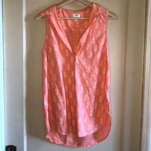 J Crew linen blend pineapple tank top